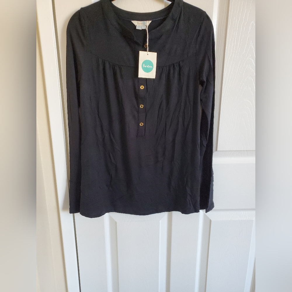 Boden Black Button-Down Women's Shirt